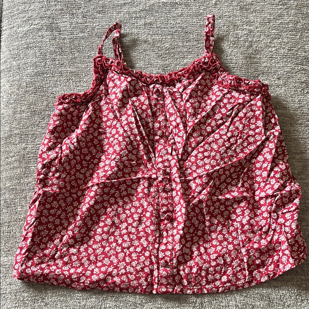 Abercrombie kids Floral Red Camisole Top 🌼bundle and save!!